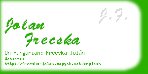 jolan frecska business card